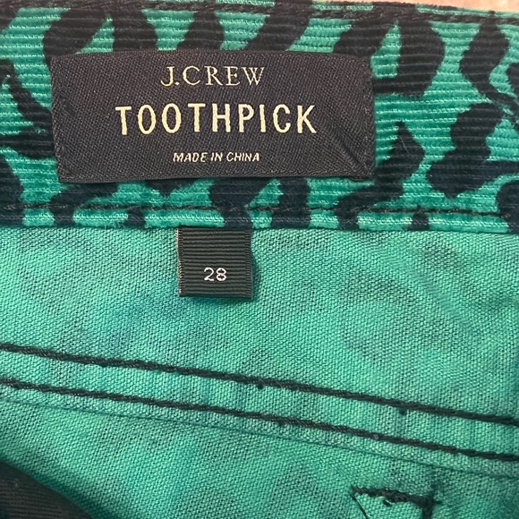 J. Crew Green and Black Patterned Cropped Pants - Picture 4 of 6